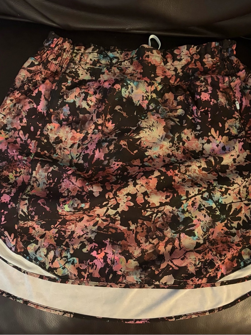lululemon athletica Black Floral-Print Circle Skirt